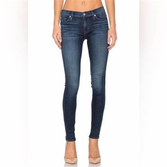 💥 Hudson Nico Skinny Jeans • Size 26 • Medium-Dark Wash w/Frayed Hem 💥 - Picture 2 of 13